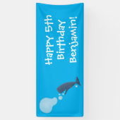 Cartoon van zeepbellenbels voor de walvisvangst spandoek (Verticaal)