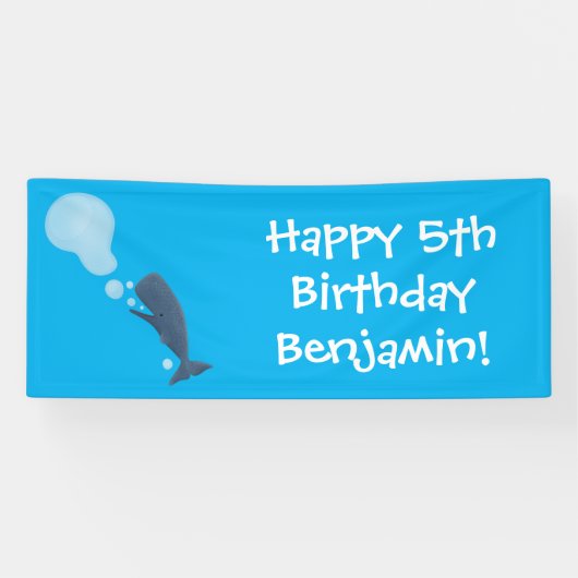 Cartoon van zeepbellenbels voor de walvisvangst spandoek (Horizontaal)