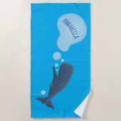 Cartoon van zeepbellenbels voor de walvisvangst strandlaken (Voorkant)