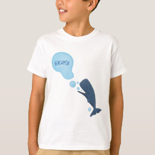 Cartoon van zeepbellenbels voor de walvisvangst t-shirt