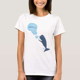Cartoon van zeepbellenbels voor de walvisvangst t-shirt