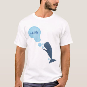 Cartoon van zeepbellenbels voor de walvisvangst t-shirt