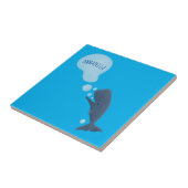 Cartoon van zeepbellenbels voor de walvisvangst tegeltje (Zijkant)