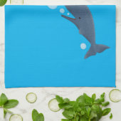 Cartoon van zeepbellenbels voor de walvisvangst theedoek (Gevouwen)