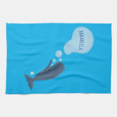 Cartoon van zeepbellenbels voor de walvisvangst theedoek (Horizontaal)