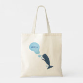 Cartoon van zeepbellenbels voor de walvisvangst tote bag (Achterkant)