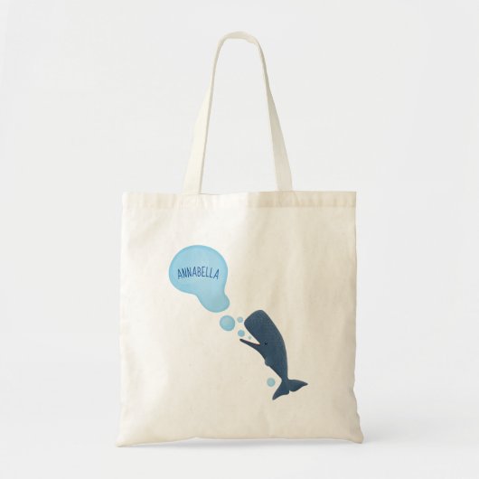 Cartoon van zeepbellenbels voor de walvisvangst tote bag (Voorkant)