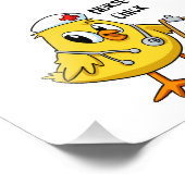 Cartoon van zure kuiken | achtergrondkleur kiezen foto afdruk (Hoek)