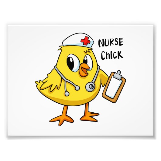 Cartoon van zure kuiken | achtergrondkleur kiezen foto afdruk (Voorkant)