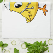 Cartoon van zure kuiken | achtergrondkleur kiezen theedoek (Gevouwen)