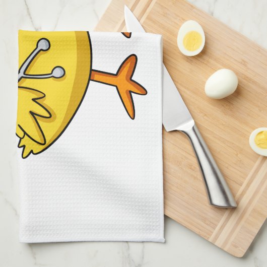 Cartoon van zure kuiken | achtergrondkleur kiezen theedoek (Quarter Fold)