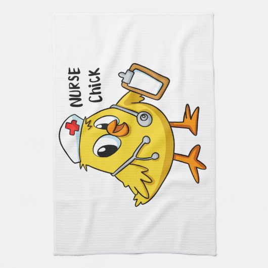 Cartoon van zure kuiken | achtergrondkleur kiezen theedoek (Verticaal)