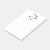 Cartoon van zwarte en witte reuzengeit post-it® notes (Schuin)