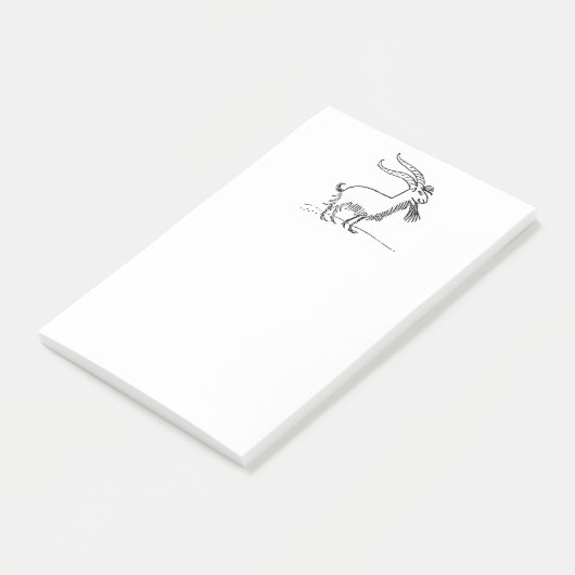 Cartoon van zwarte en witte reuzengeit post-it® notes (Schuin)