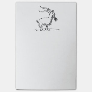 Cartoon van zwarte en witte reuzengeit post-it® notes
