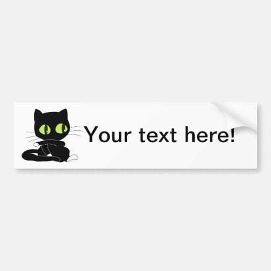 Cartoon van zwarte katten bumpersticker (Voorkant)