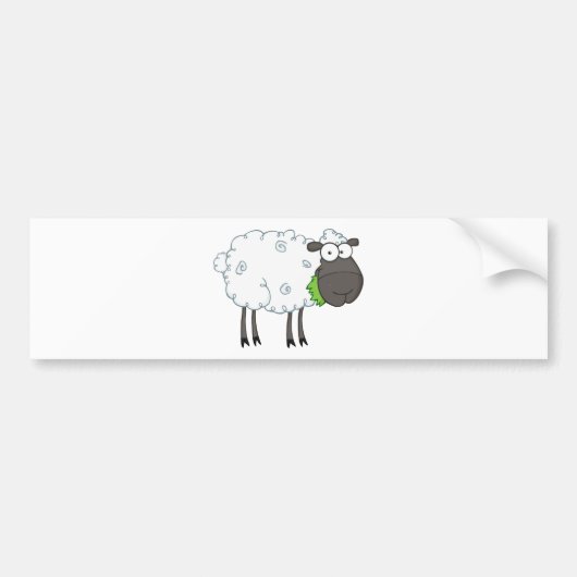 Cartoon van zwarte schapen bumpersticker (Voorkant)