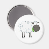 Cartoon van zwarte schapen magneet (Voorkant / Achterkant)