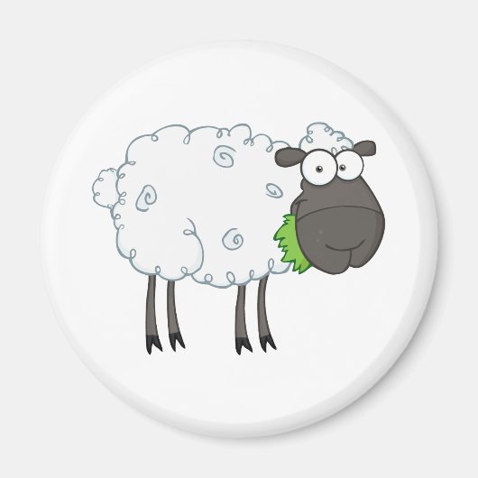 Cartoon van zwarte schapen magneet (Voorkant)