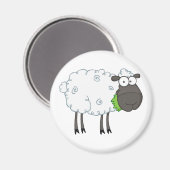 Cartoon van zwarte schapen magneet (Voorkant / Achterkant)