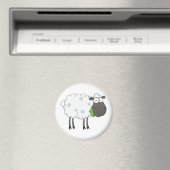 Cartoon van zwarte schapen magneet (Insitu (Vaatwasser))