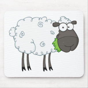 Cartoon van zwarte schapen muismat