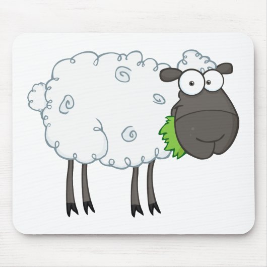 Cartoon van zwarte schapen muismat (Voorkant)