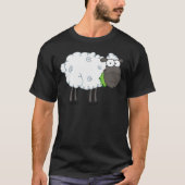 Cartoon van zwarte schapen t-shirt (Voorkant)