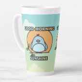 Cartoon vanochtend koeienvogels latte mok (Linkerhoek)