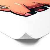 Cartoon varken illustratie poster (Hoek)