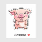 Cartoon varken illustratie sticker (Vel)