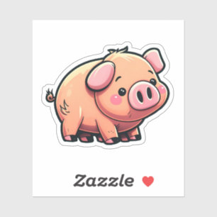 Cartoon varken illustratie sticker