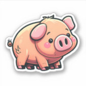Cartoon varken illustratie sticker (Voorkant)