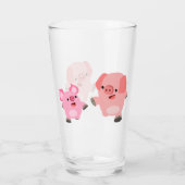 Cartoon varkens die lopen glas (Achterkant)