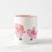Cartoon varkens die lopen tweekleurige koffiemok (Center)