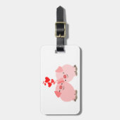 Cartoon Varkens in Love Bagagelabel (Voorkant verticaal)