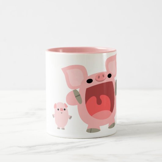 Cartoon varkens Mok schouderafel:) (Center)