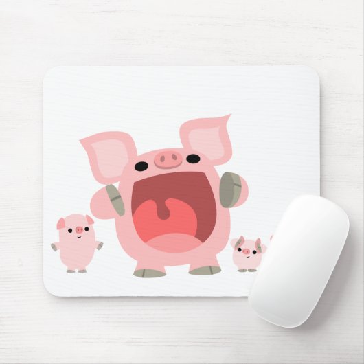 Cartoon Varkens Mousepad:) Muismat (Met muis)