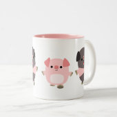 Cartoon varkens op een loopse Mok (Voorkant rechts)