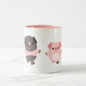 Cartoon varkens op een loopse Mok (Center)