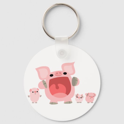 Cartoon Varkens Sleutelhanger (Voorkant)