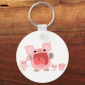 Cartoon Varkens Sleutelhanger (Voorkant)