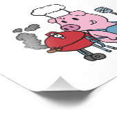 Cartoon varkenshaar bbq | achtergrondkleur kiezen foto afdruk (Hoek)