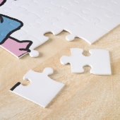 Cartoon varkenshaar bbq | achtergrondkleur kiezen legpuzzel (Zijkant)