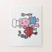 Cartoon varkenshaar bbq | achtergrondkleur kiezen legpuzzel (Verticaal)