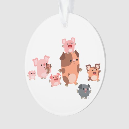 Cartoon Varkenspijn AcrylOrnament Ornament (voorkant)