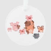 Cartoon Varkenspijn AcrylOrnament Ornament (voorkant)