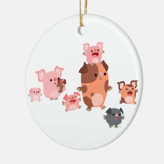 Cartoon Varkenspijn Ornament (Links)