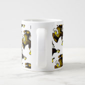 Cartoon vechtarend grote koffiekop (Achterkant)