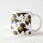 Cartoon vechtarend grote koffiekop (Rechts)